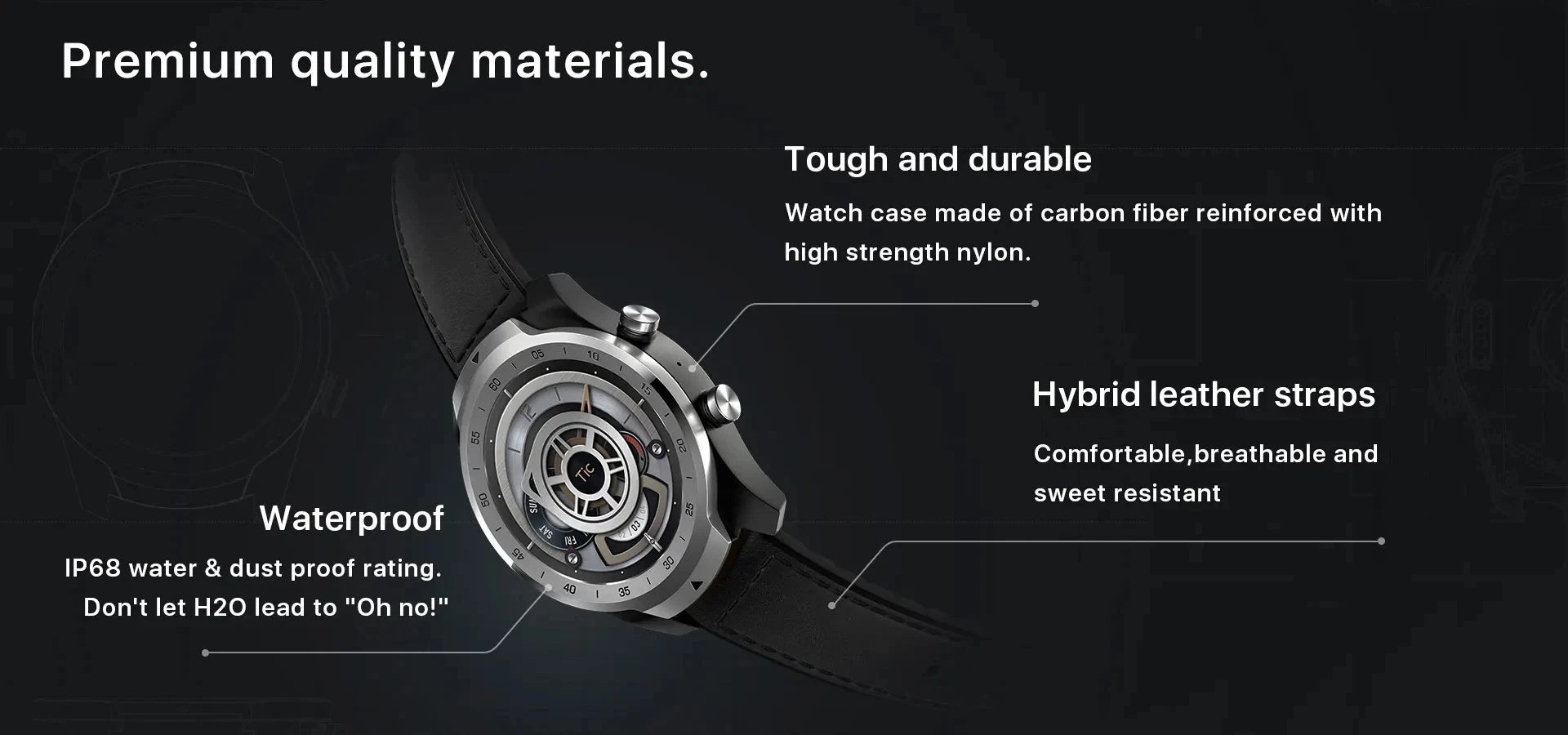 Đồng hồ thông minh Ticsmart Pro GPS cho nam - Hàng tân trang