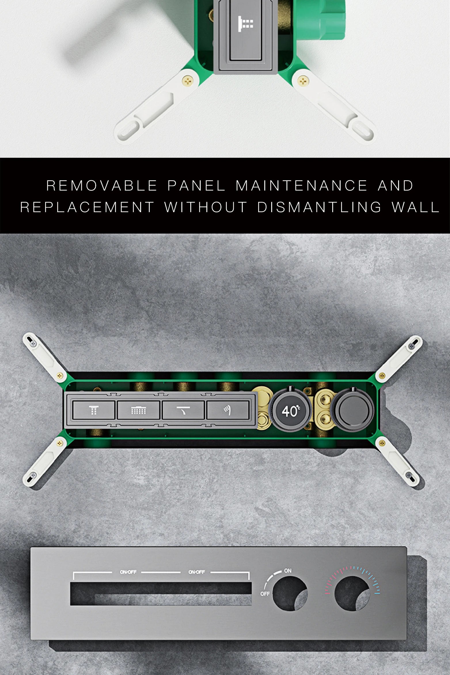 Vòi Sen Đen Cao Cấp LED Hiển Thị Số 4 Chức Năng