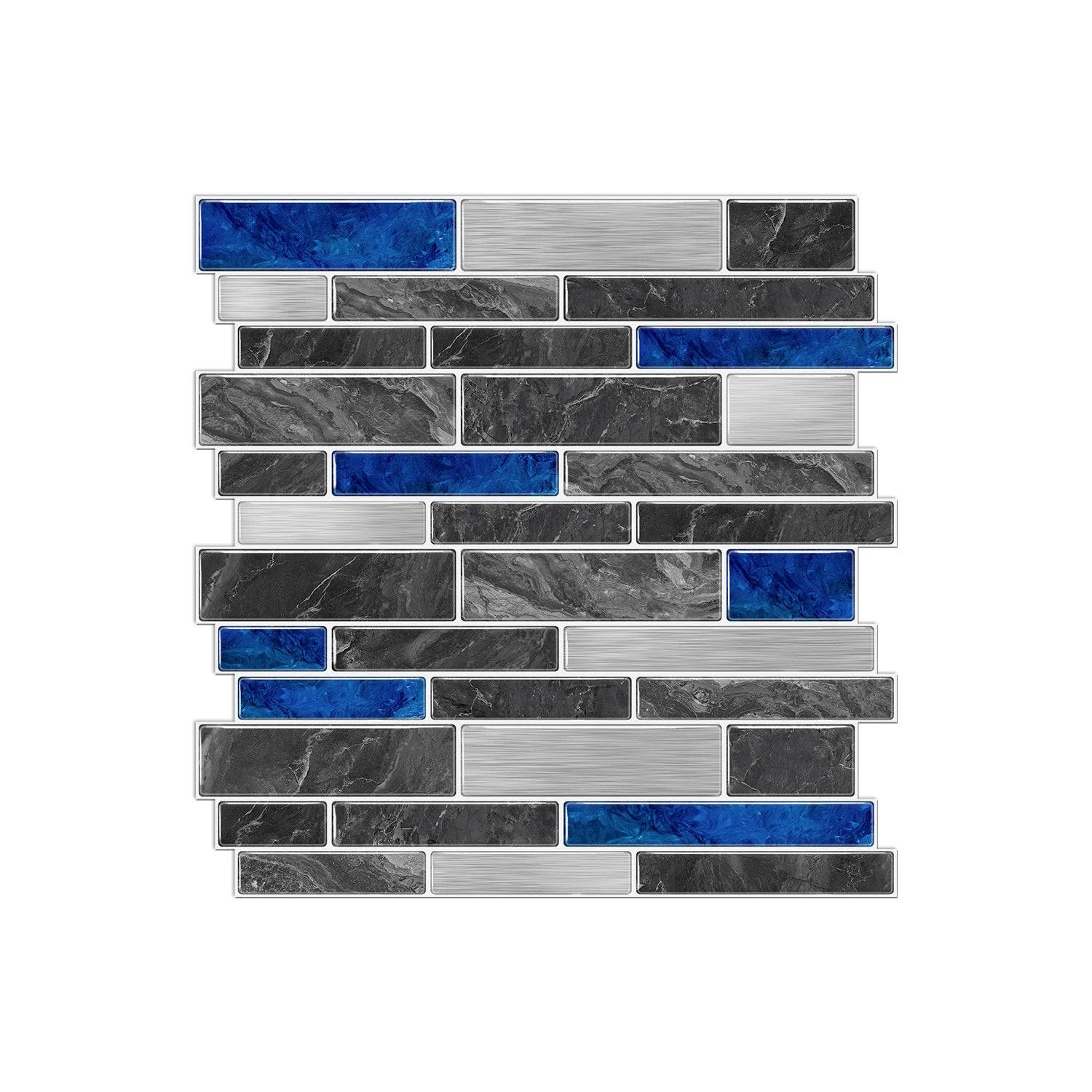 1/12pcs Classic Black And White Tile Marble Room Decoration Kitchen Living Room Waterproof Self-Adhesive Wall Sticker Detachable