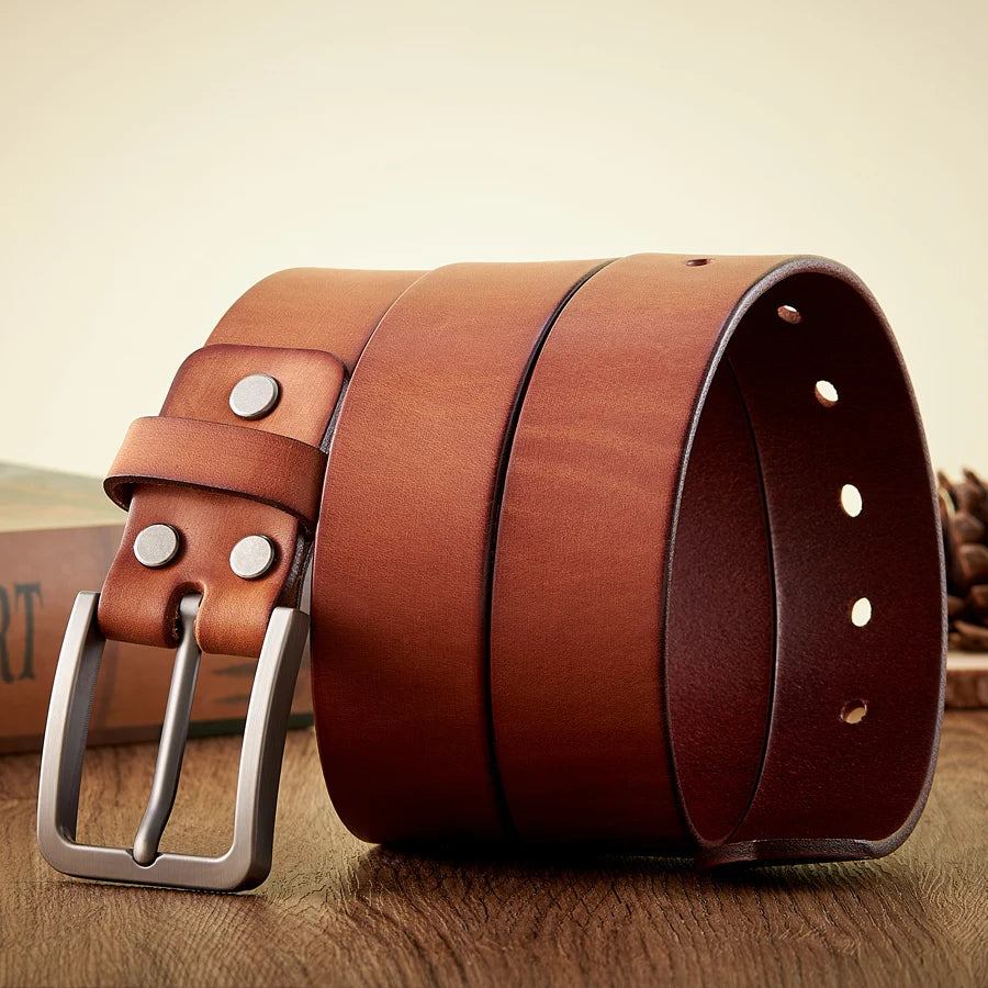 High Quality Men's Cowhide Belt 3.8CM - Jeans Style