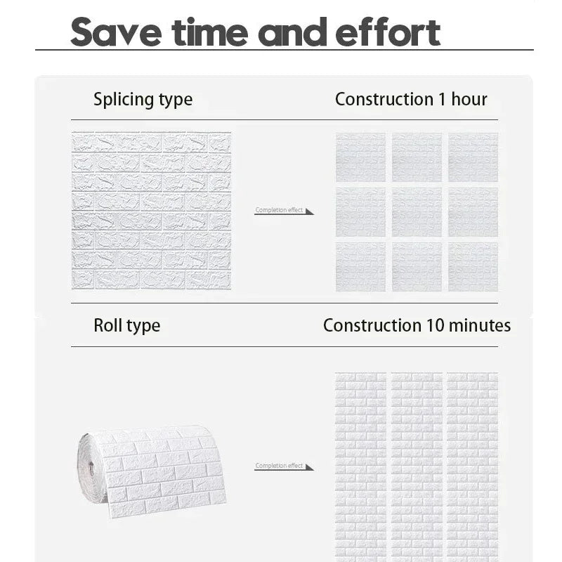 Giấy Dán Tường 3D Gạch Cổ Điển Chống Thấm 70cm