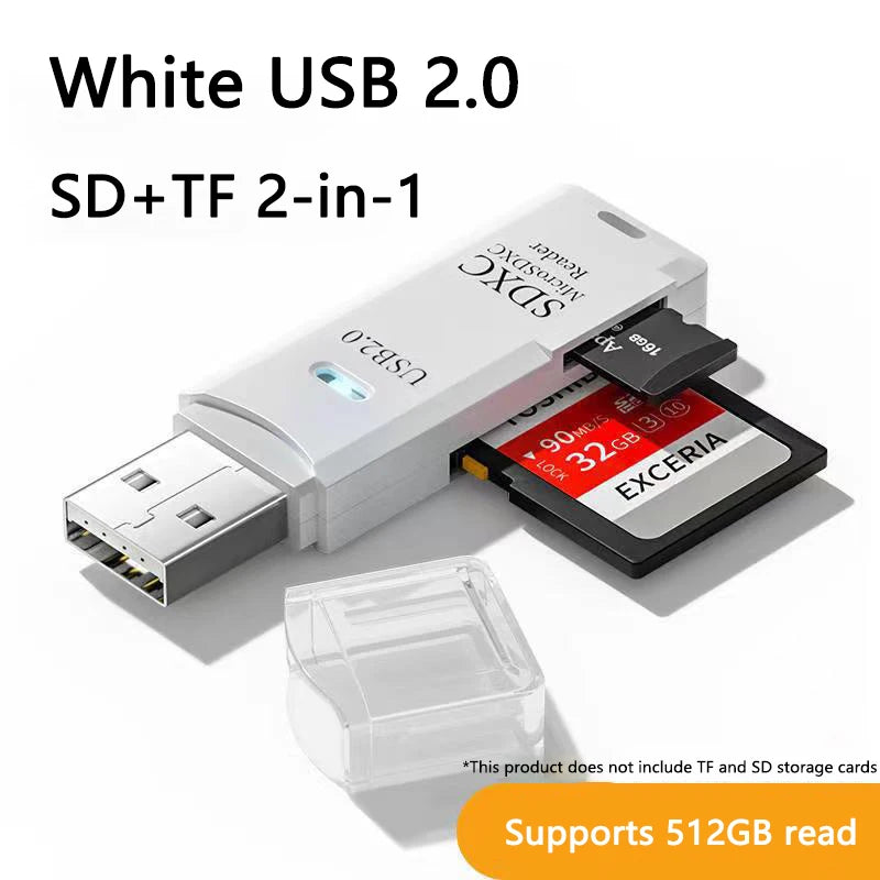 2-in-1 USB 3.0 High Speed ​​Memory Card Reader
