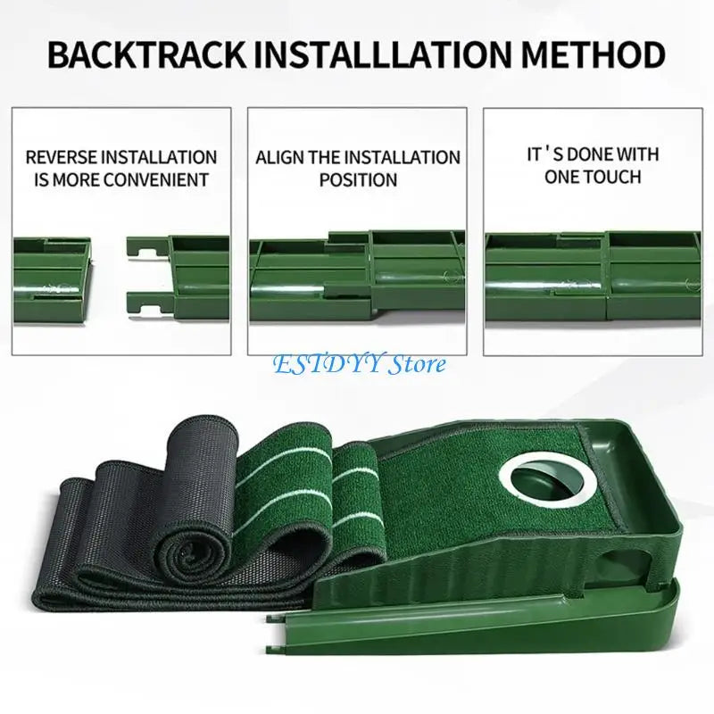Mini Golf Practice Mat G6DE &amp; Convenient Putting Hole Cover
