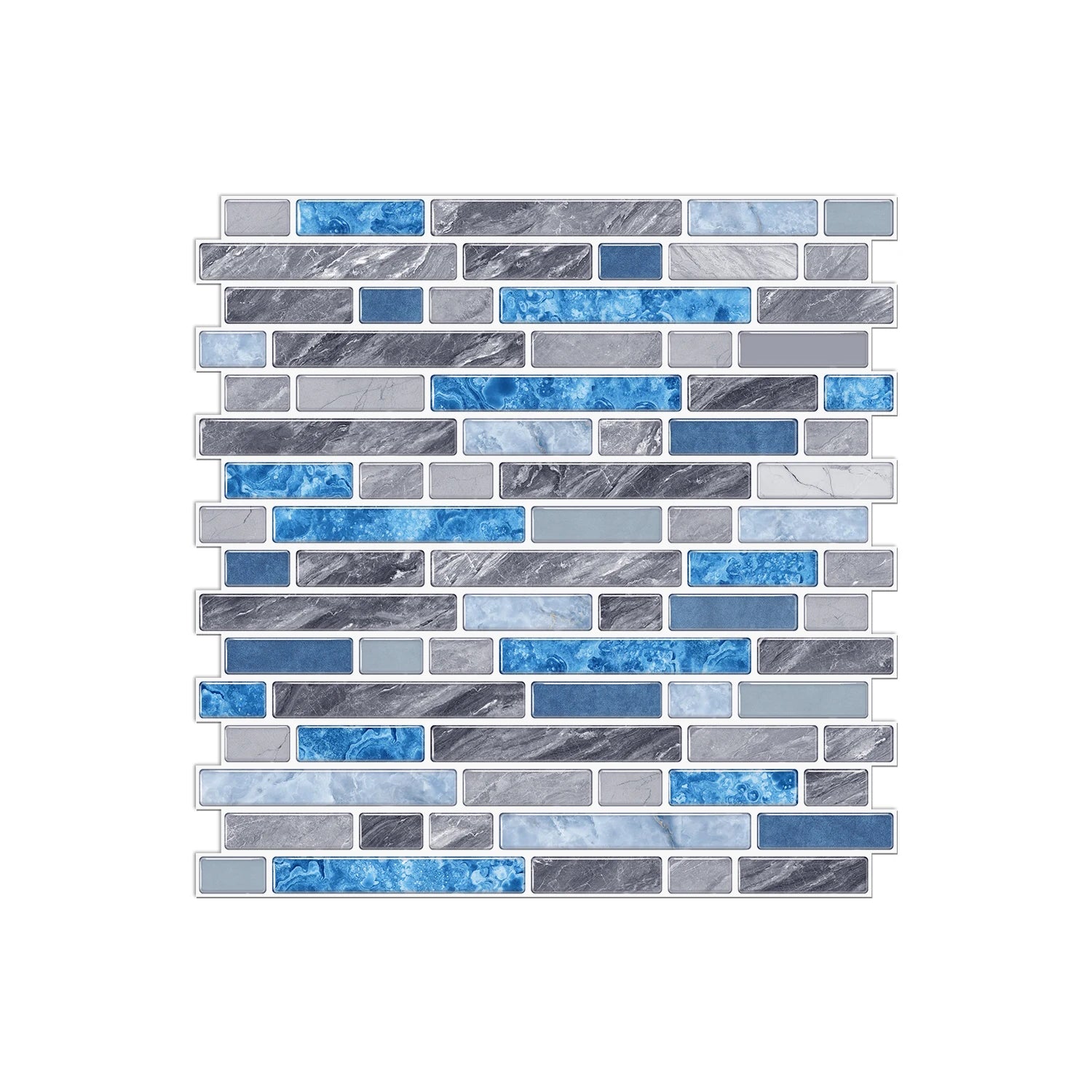 1/12pcs Classic Black And White Tile Marble Room Decoration Kitchen Living Room Waterproof Self-Adhesive Wall Sticker Detachable