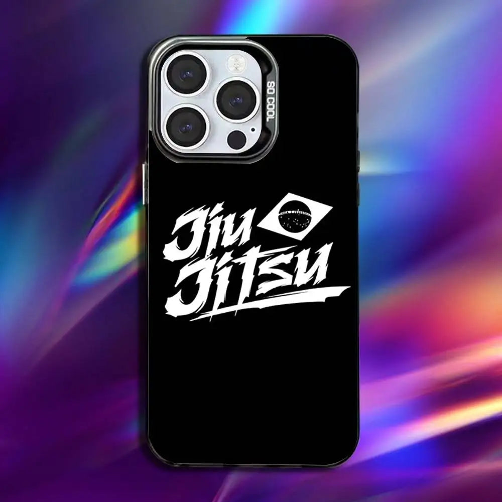 BJJ Brazilian Jiu Jitsu Phone Case For iPhone 16,15,14,13,12,11,Pro,Max,Plus,Mini,XS,SE Anti Fall Black Matte Hard Bumper - Daisan Mart