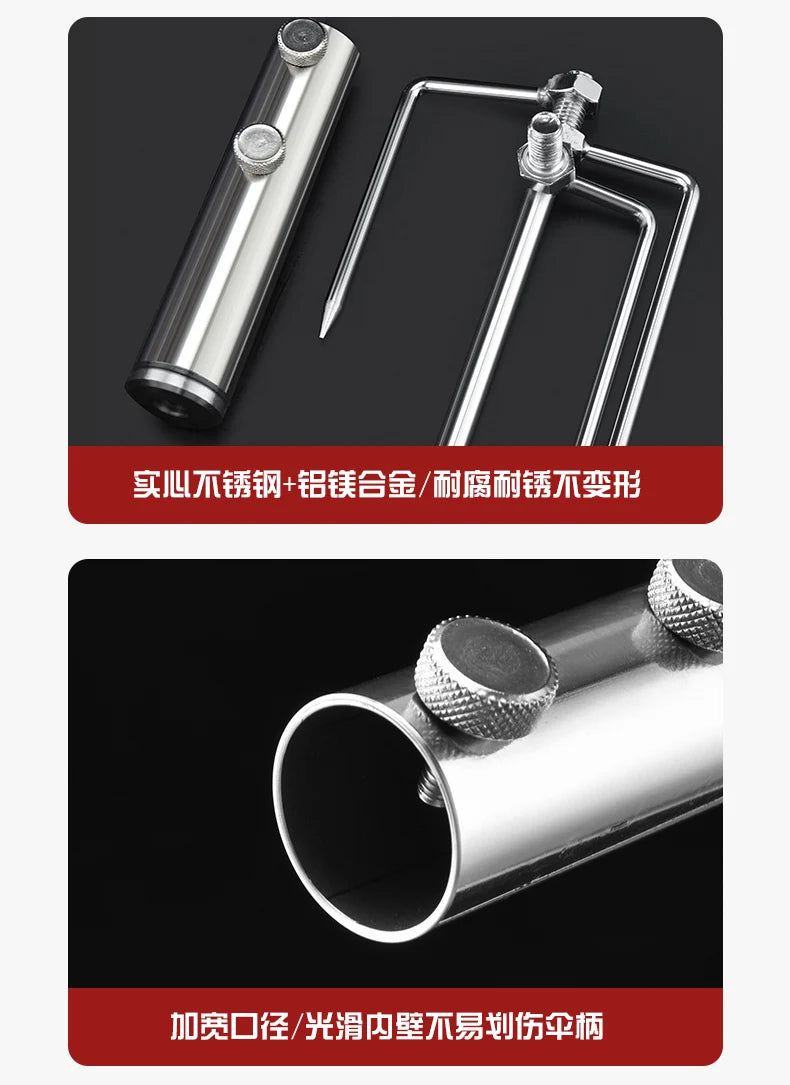 Ô Câu Cá Inox Chịu Lực, Chân Đế 4 Chân Chống Gió