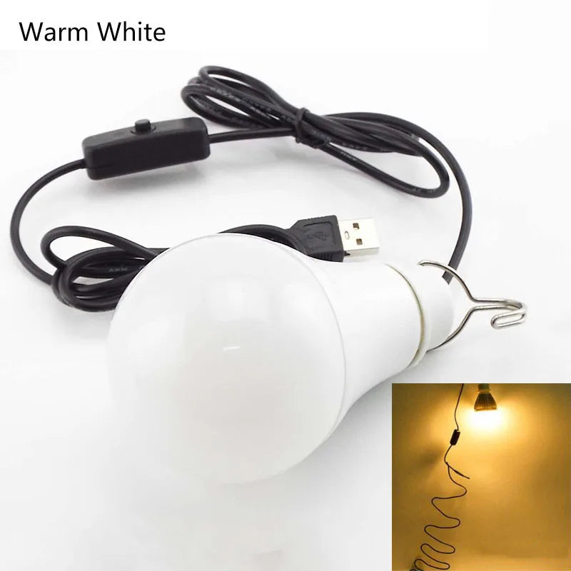USB LED Bulb Energy Saving, Easy to Carry, Bright Changing