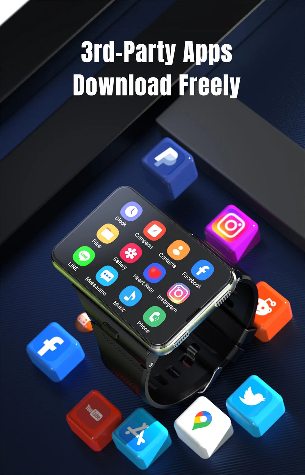 Đồng Hồ Thông Minh 4G Android 11, Camera Kép, GPS