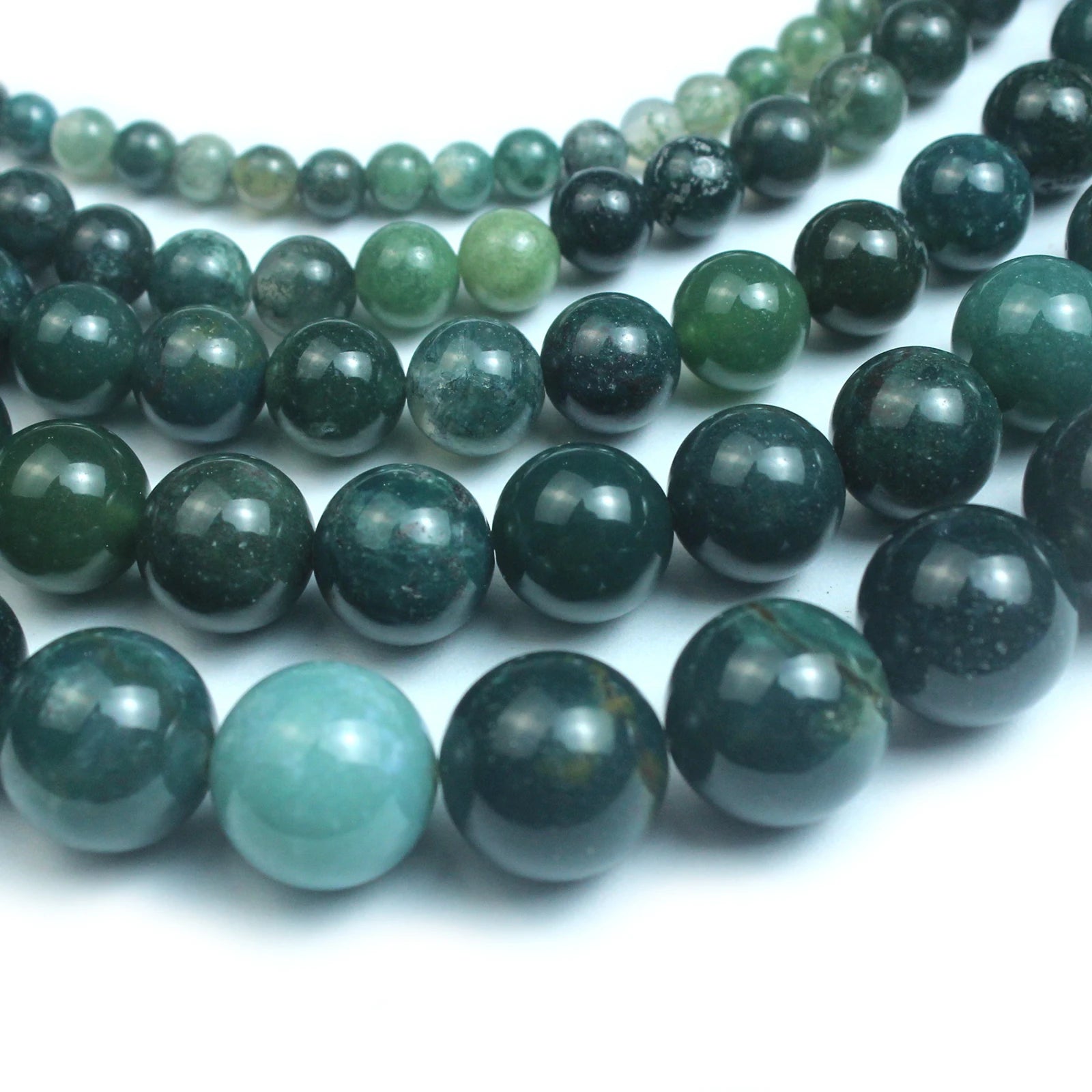 Chuỗi Hạt Đá Mã Não Rêu Tự Nhiên Trang Sức DIY