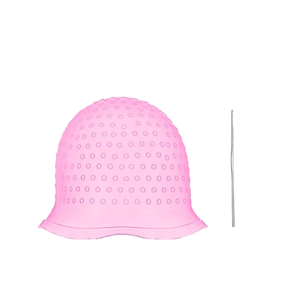 Silicone Hair Dye Cap with Needle for Salon Use