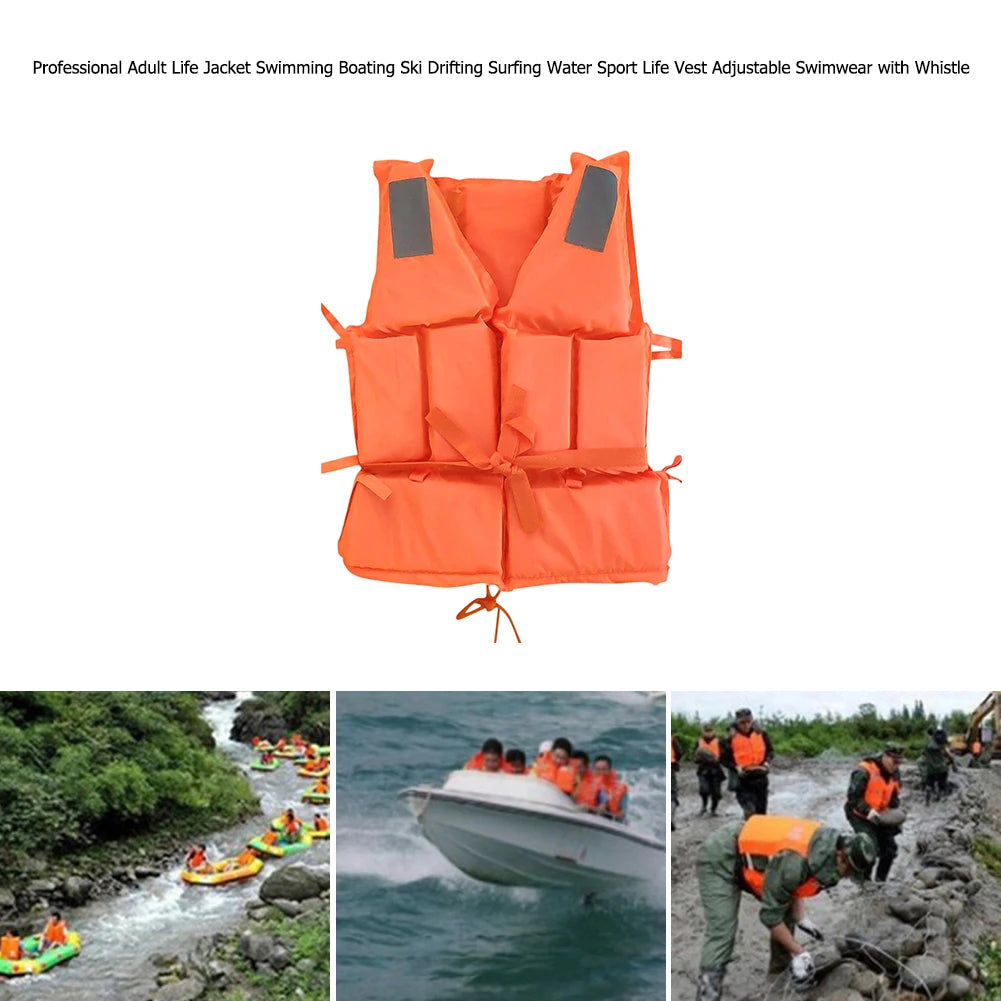 Fishing Life Jacket Survival Suit Water Buoyancy Jacket for Adult with Whistle Water Sports for Skiing Driving