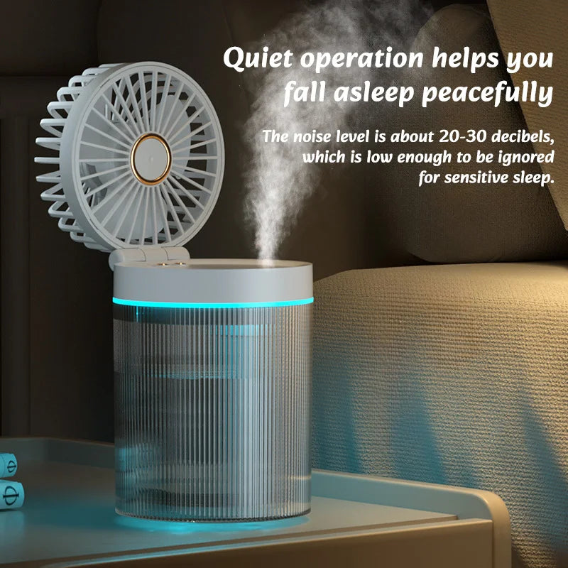 Spray cooling fan mini electric fan Summer Humidification spray fan portable mobile mini humidification fan