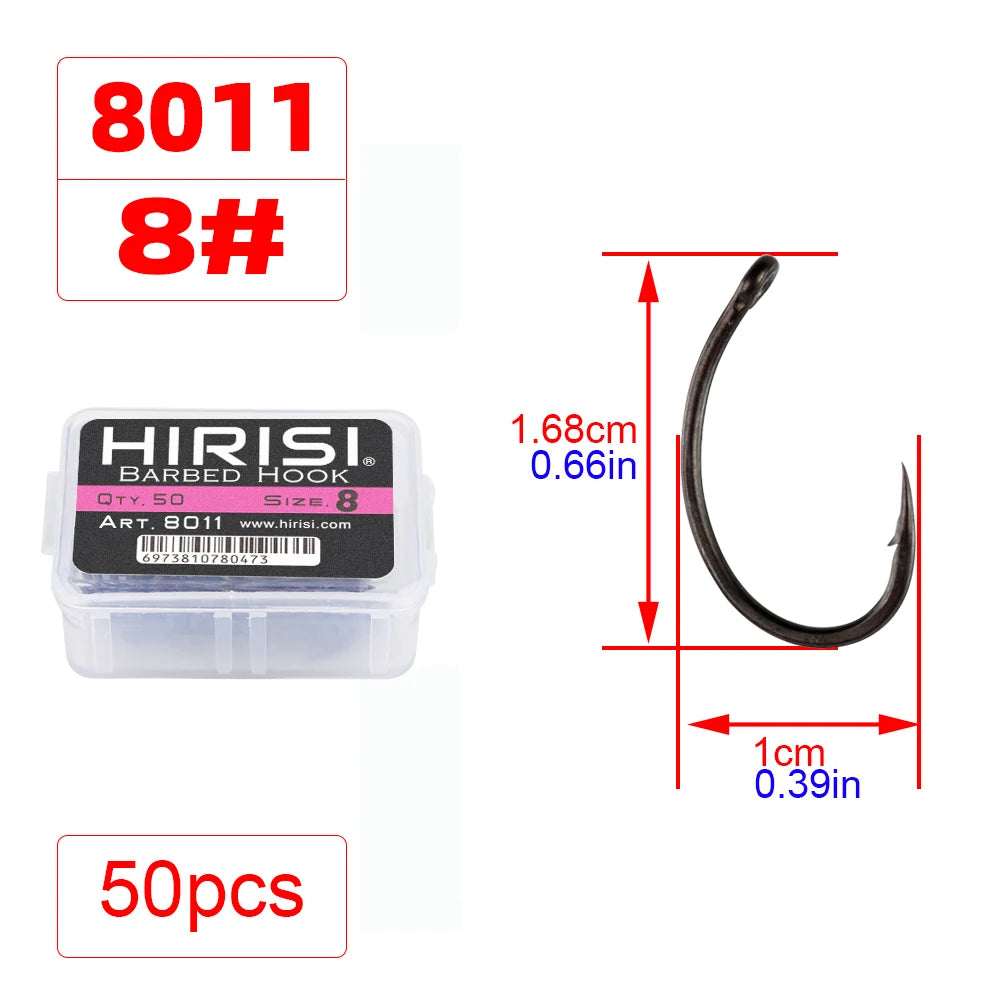 Lưỡi Câu Cá Hirisi 50 Móc Thép Carbon PTFE Chống Gỉ