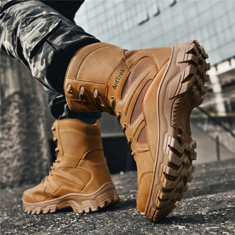 Men's Fashion Boots - Motocross Style High-Top Boots
