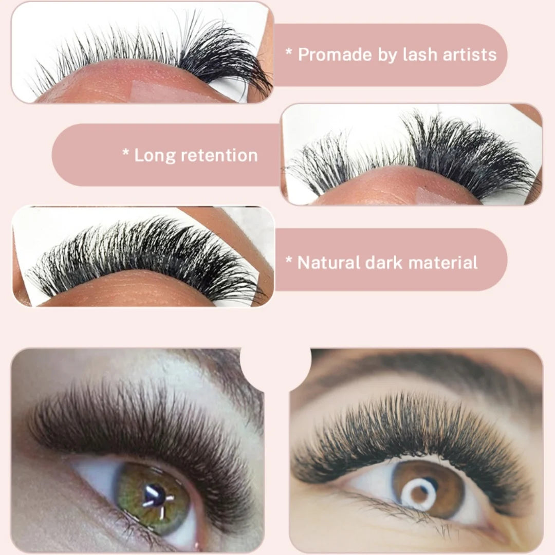 500-Cluster Thick Eyelash Extension Fan – Convenient Built-in Fan