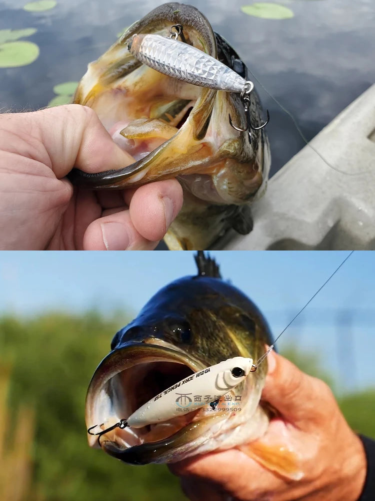 Japan YO-ZURI R1434 Floating Pencil Lua Fake Bait 3D Prism Bass Cocked Mouth Hard