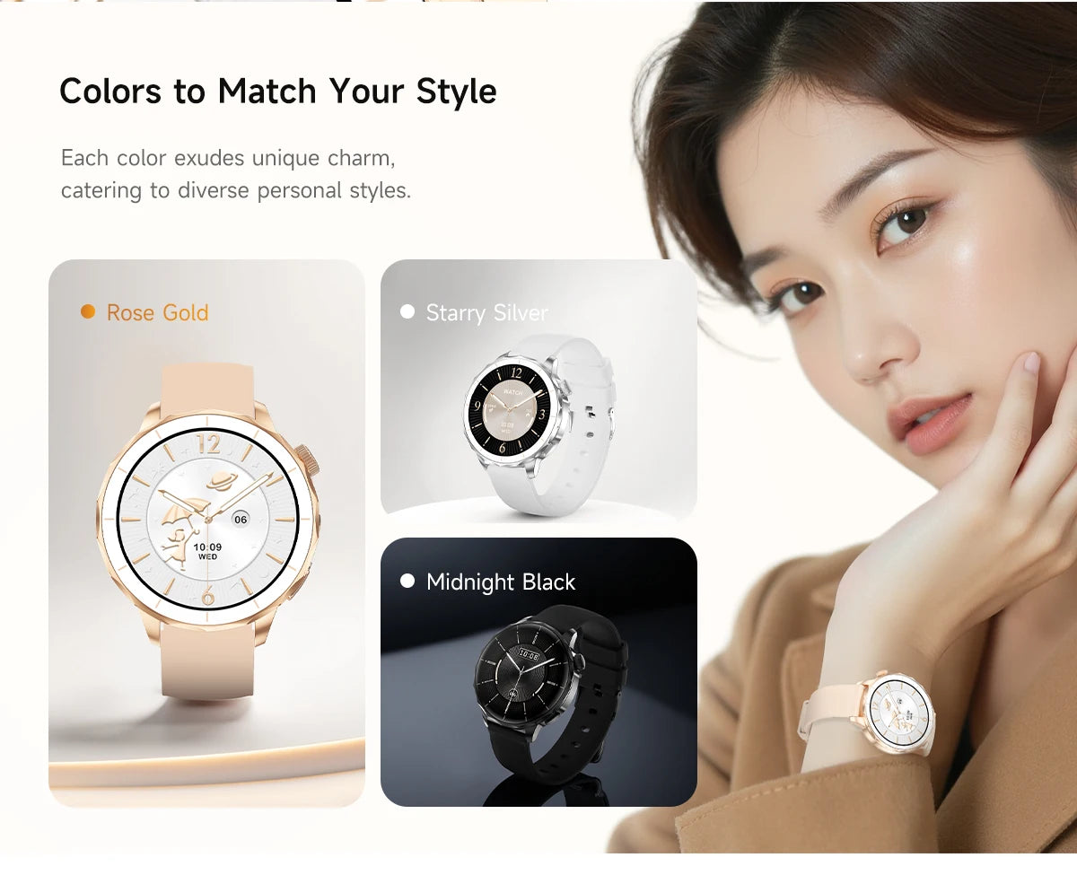 Smart Watch Women Hebrew 4GB/ROM Memory Bluetooth Network Sharing Whatsapp Messgae Reply Map Navigation Amoled Screen Smartwatch