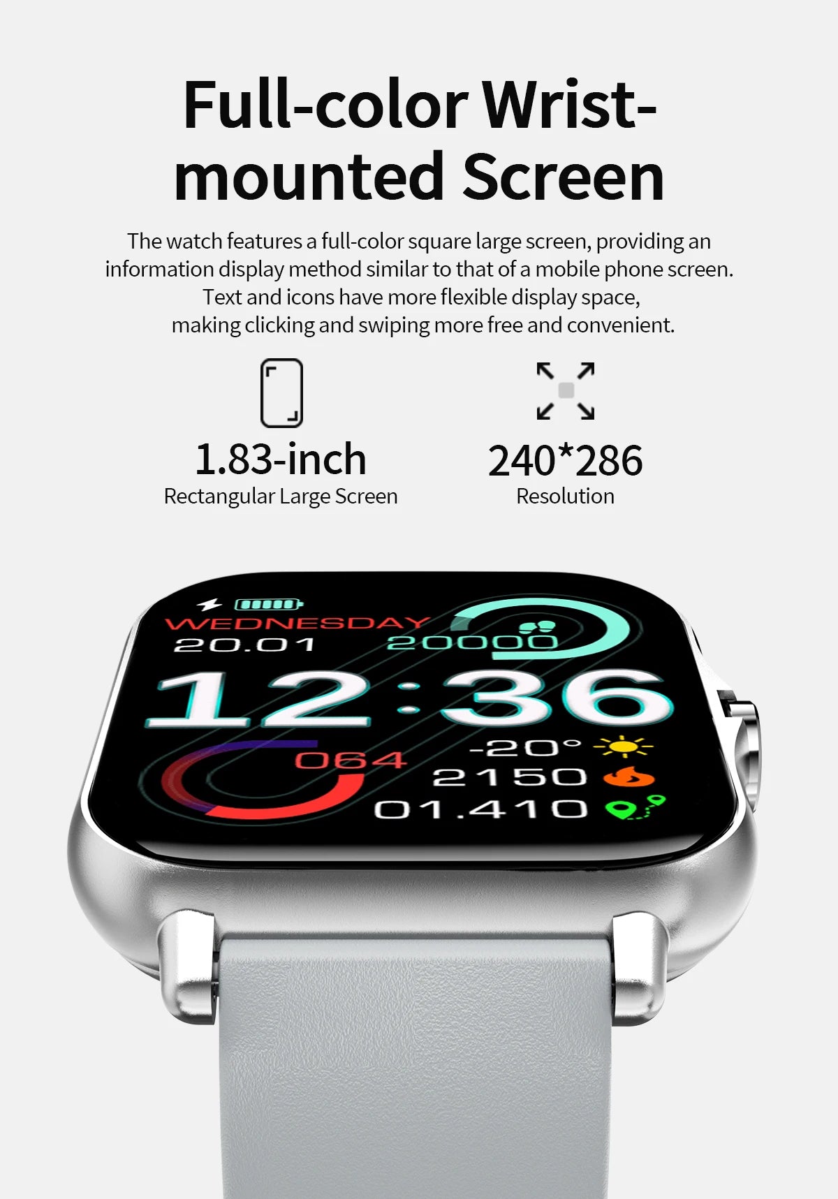 Đồng Hồ Thông Minh 1.83 Gọi BT, Theo Dõi Sức Khỏe