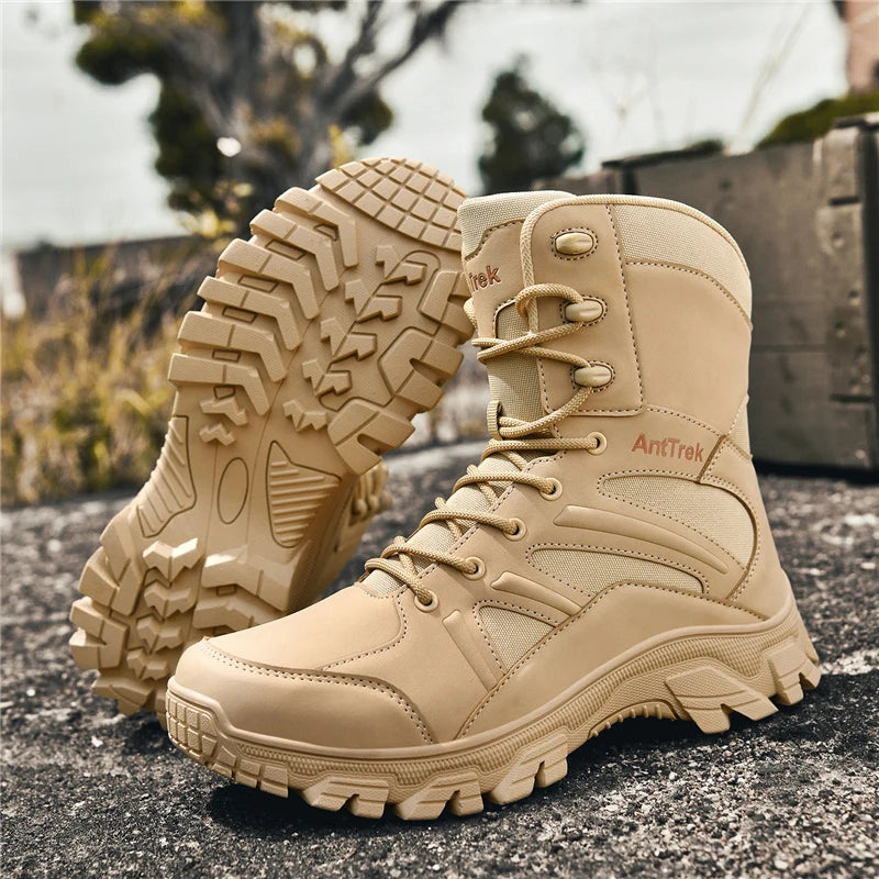 Men's Fashion Boots - Motocross Style High-Top Boots