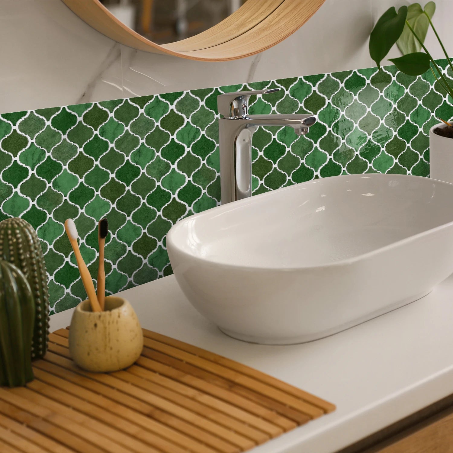 Nhãn Dán Vân Đá Xám Chống Nước DIY Nhà Bếp & Phòng Tắm