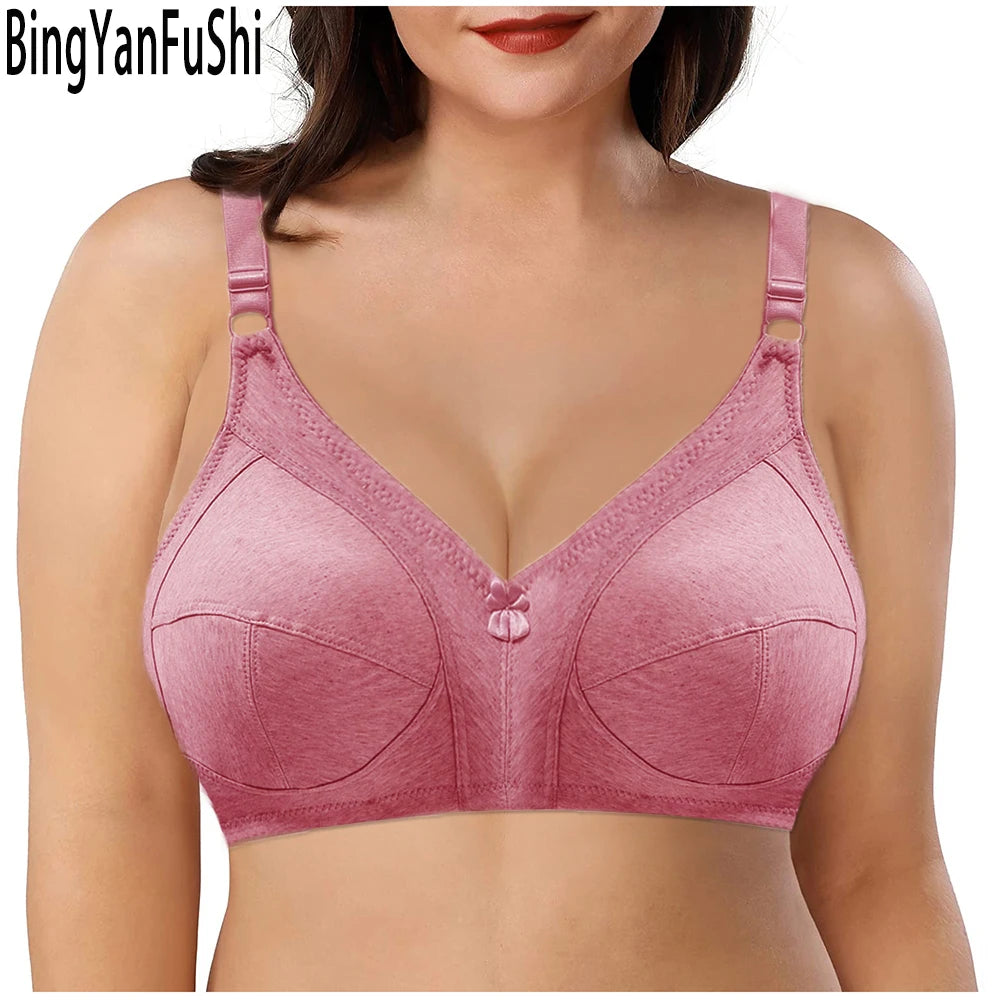 Wire-Free, Molded, Lace Support Bra for Moms