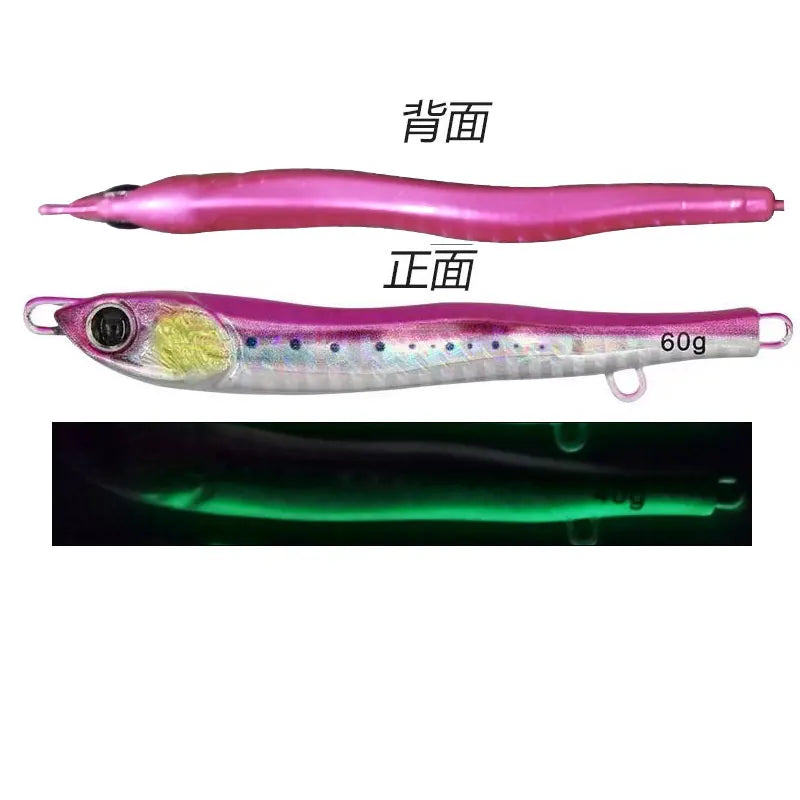 3D Glowing Jig Lure Fast Sinking 40g60g80g