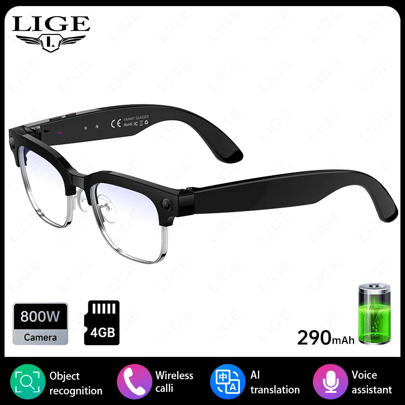 LIGE 4K AI Smart Glasses - Photography, Calling, Entertainment