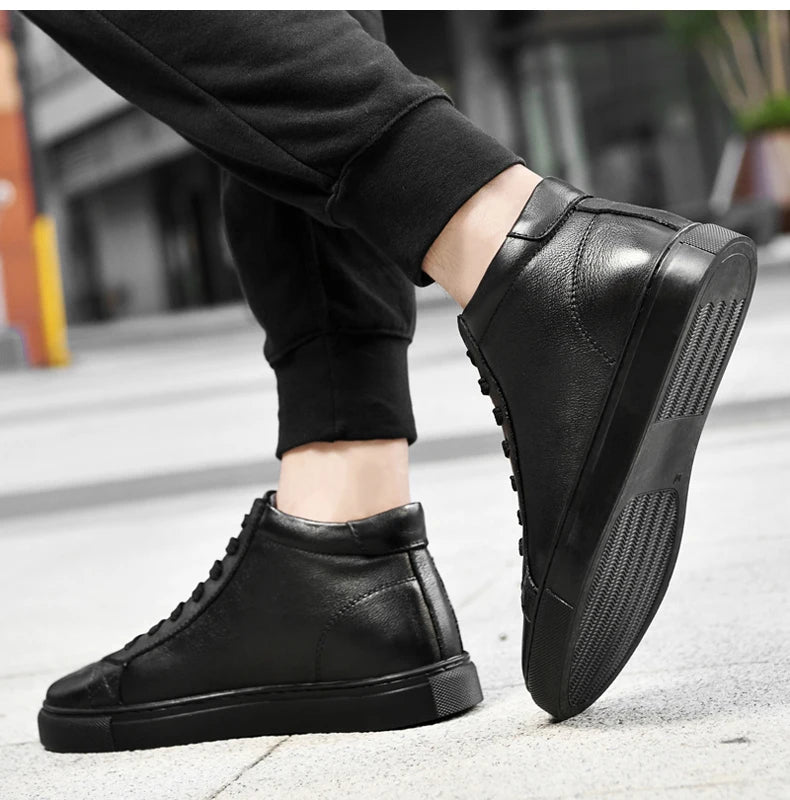 Giày Da Thật Cao Cổ Nam Trượt Ván Size Lớn 48 49