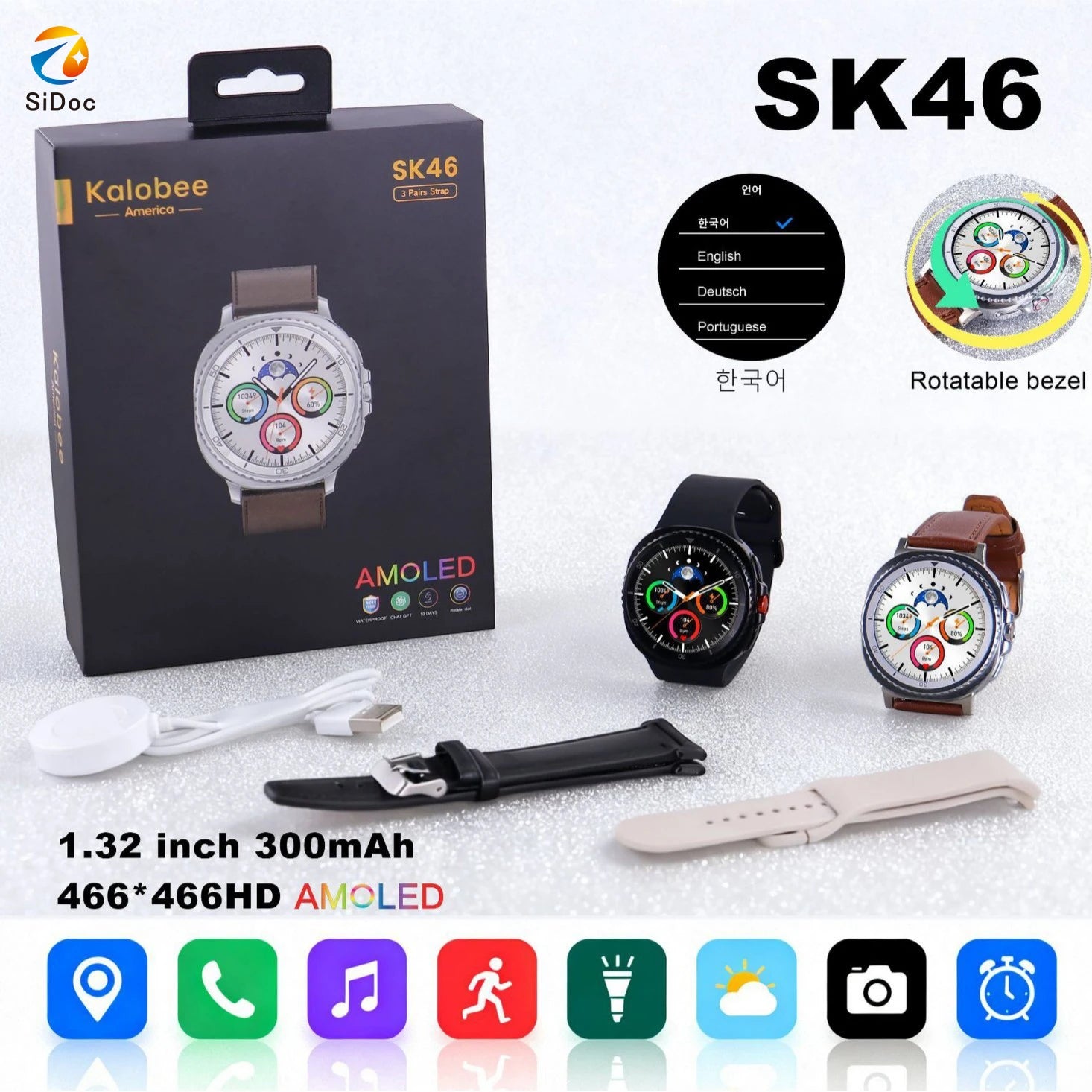 Đồng Hồ Thông Minh SK46 Classic Màn Hình AMOLED 1.32