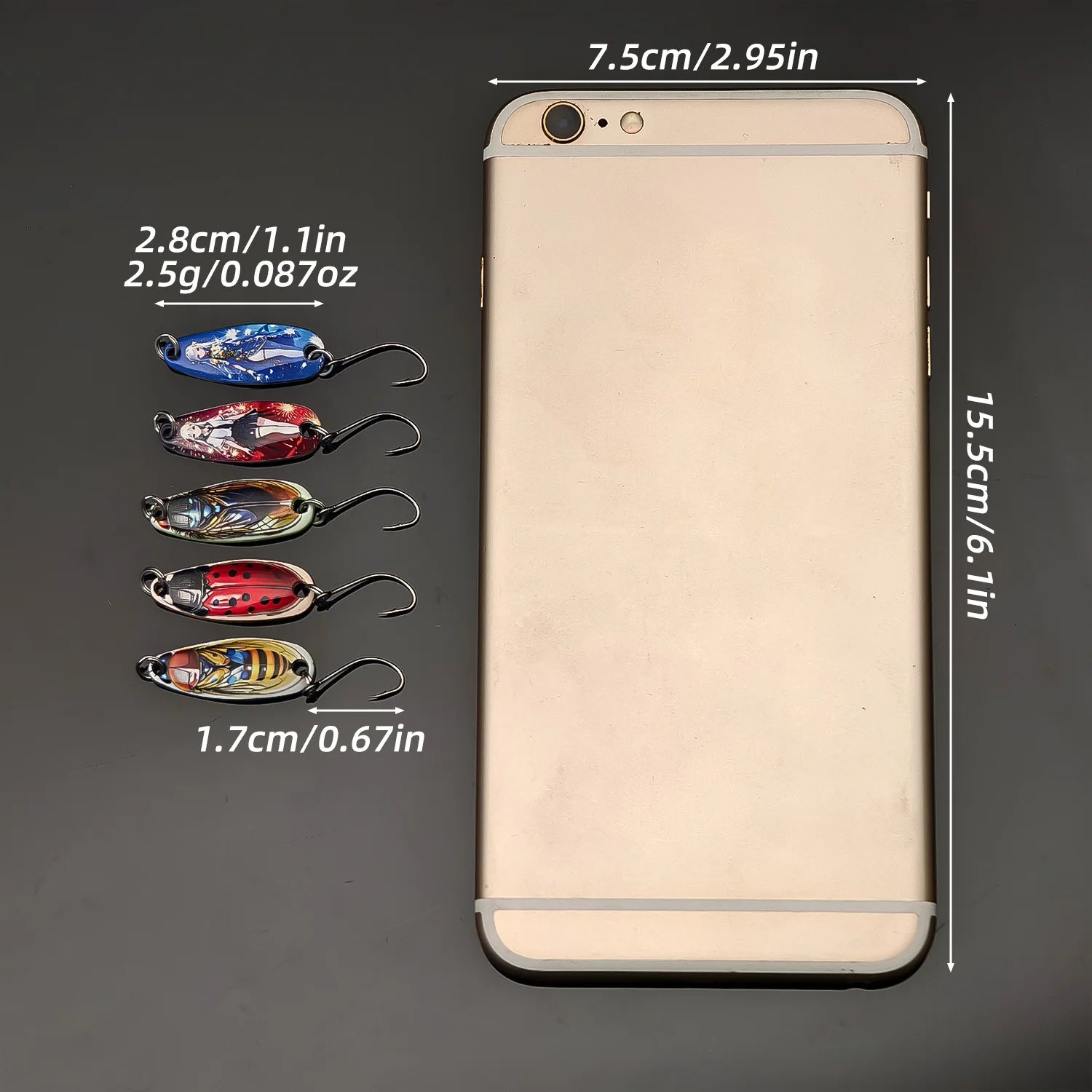 Mồi Câu Kim Loại 5 Món - Dụng Cụ Câu Nước Ngọt/Mặn