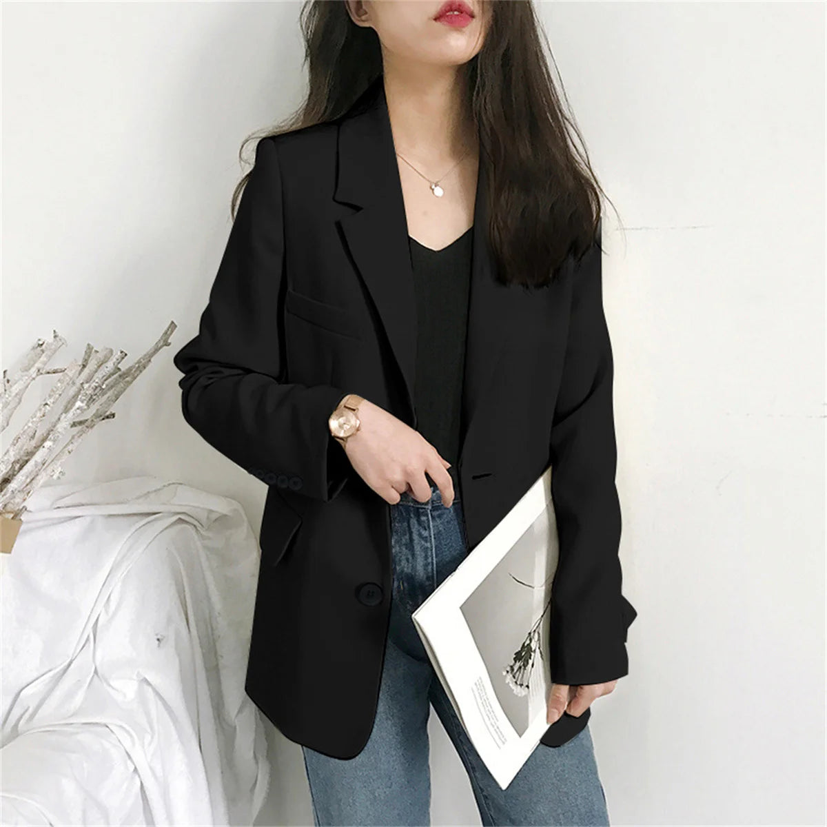 Korean autumn winter loose-fitting office women's blazer