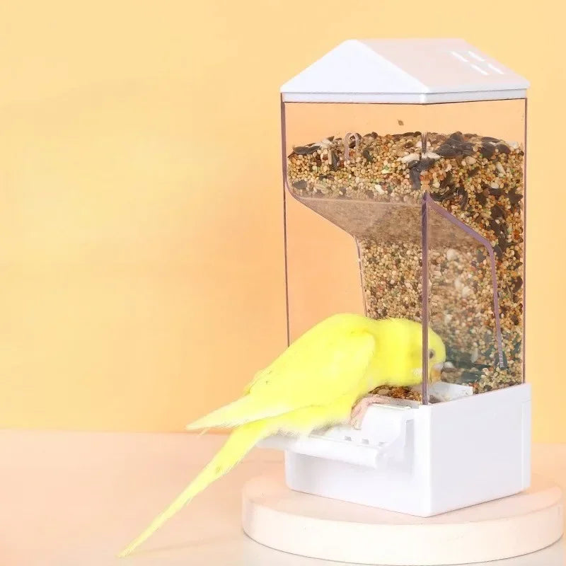 Pet Parrot Feeder Large Capacity Bird Automatic Feeder Bird Cage Food Box Husk Separation Anti-splash Integrated Splash Feeder - Daisan Mart
