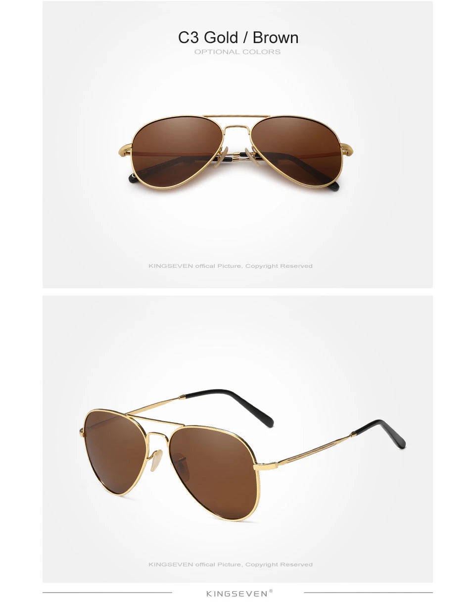 Kính Mát KINGSEVEN Phi Công Nam Nữ Chống UV400 Retro