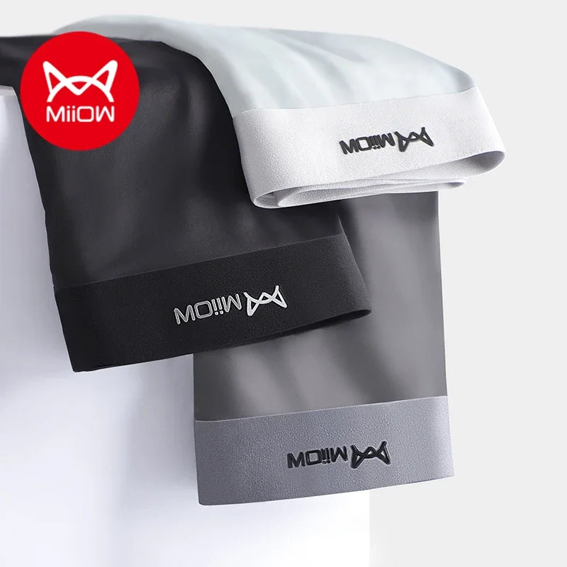 MiiOW Men's Underwear 3PCS Cold Silk Antibacterial L-5XL