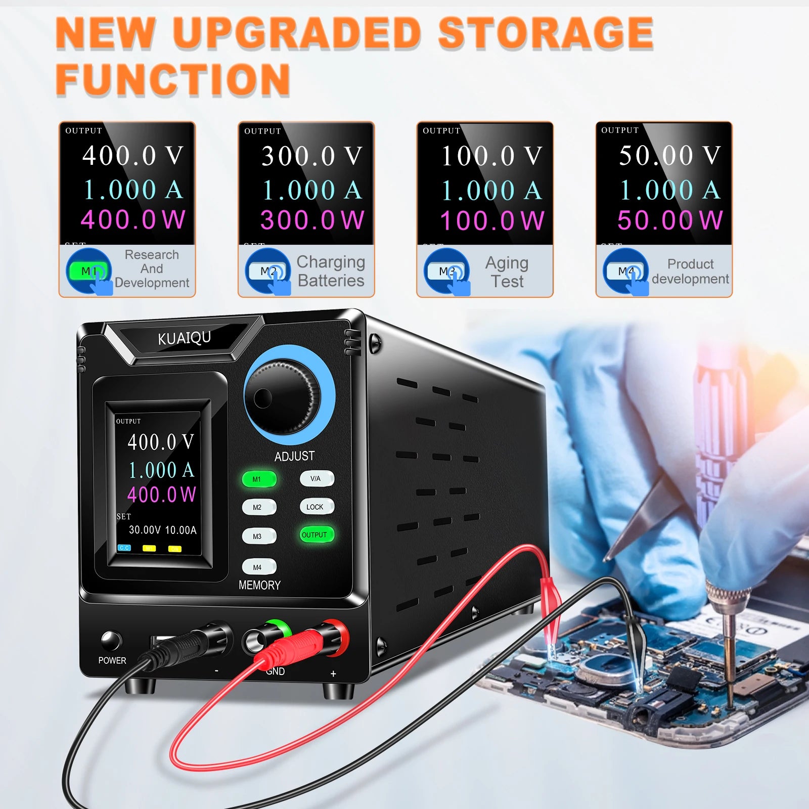 RS232/USB 1000V Multi-Voltage Programming Power Supply