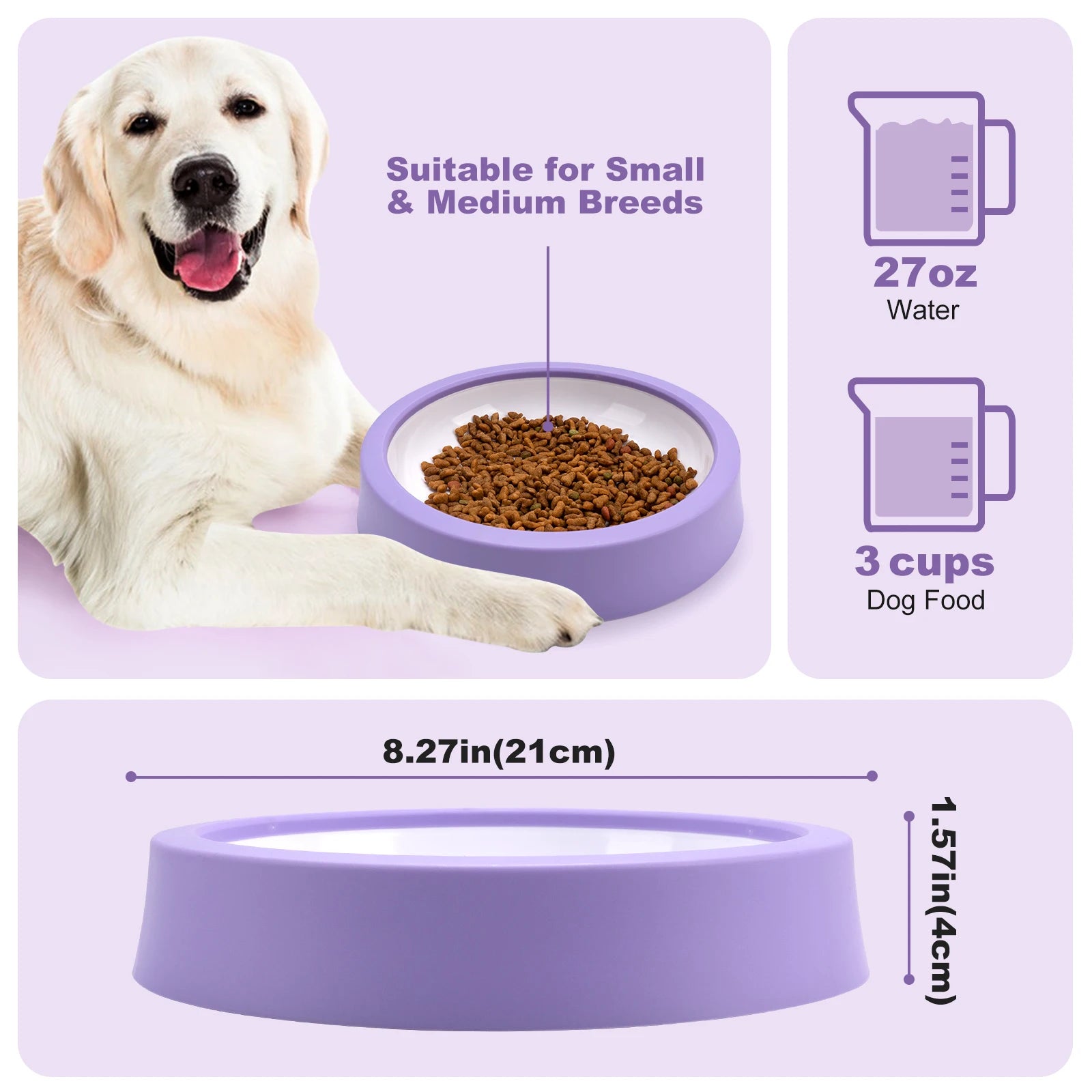 Pet Dog Slow Feeder Bowl Fun Non Slip Anti-Gulping Slower Food Feeding Dishes Eco Dog Bowl for Large Medium Small Dogs Puppy - Daisan Mart