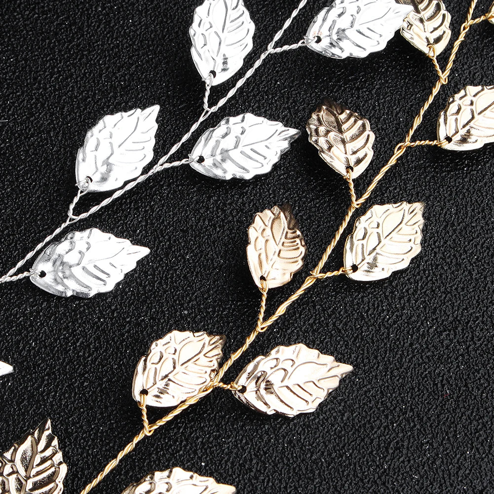 Vương Miện Cô Dâu Ngọc Trai Lá Hoa Đính Đá Sang Trọng