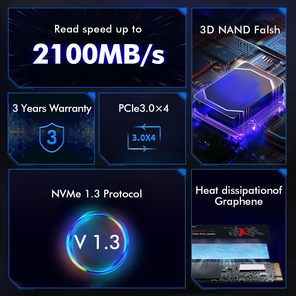 HUADISK High Speed ​​NVMe M.2 SSD Hard Drive for Computer