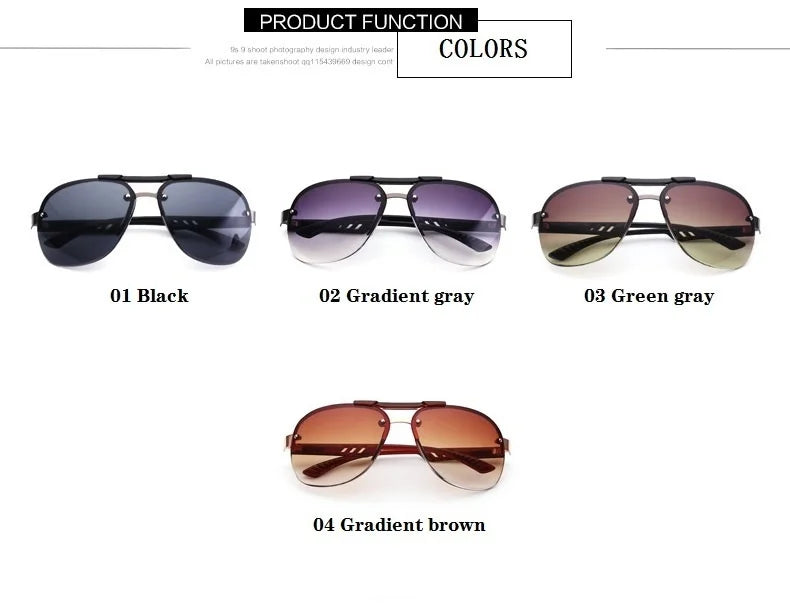 Unisex UV400 Rimless Aviator Fashion Sunglasses