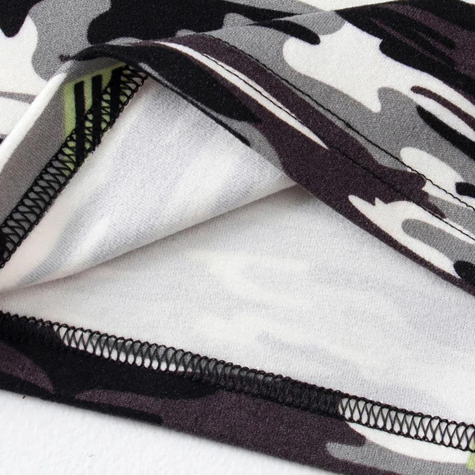 Men's Autumn Winter Camouflage Printed Underwear Set