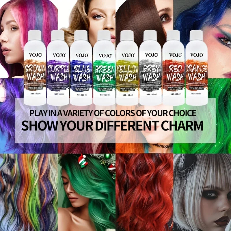 Dầu Gội Nhuộm Tóc Tạm Thời Sắc Màu Sáng Bóng