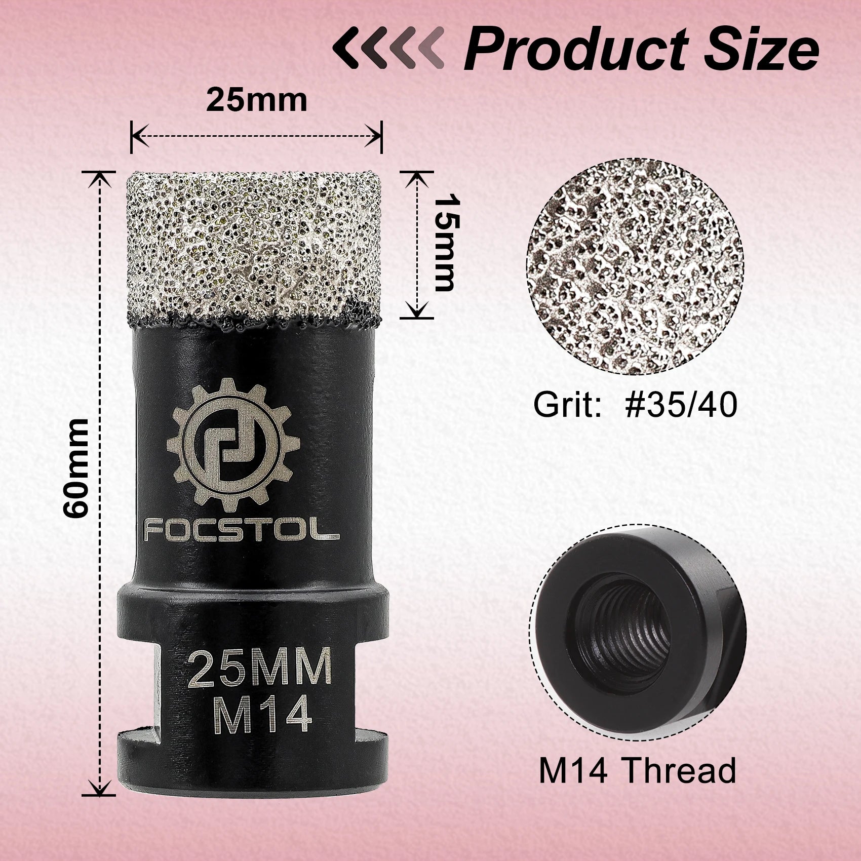Mũi Khoan Kim Cương FOCSTOL M14 Đá Gạch 6-125mm - Daisan Mart