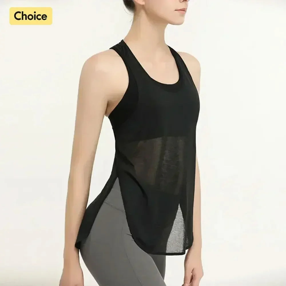 Women's Slim Running &amp; Yoga Sports Top Black
