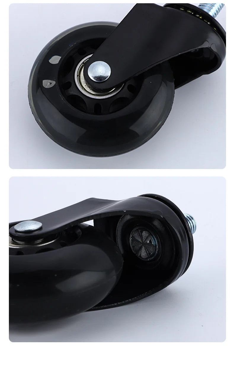 2.5 Inch Multi-Purpose PU Trolley Wheels, 5 Sets, M6/8/10 Shaft