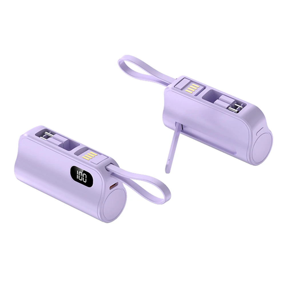 2in1 10000mAh Mini Power Bank with USB-C Holder