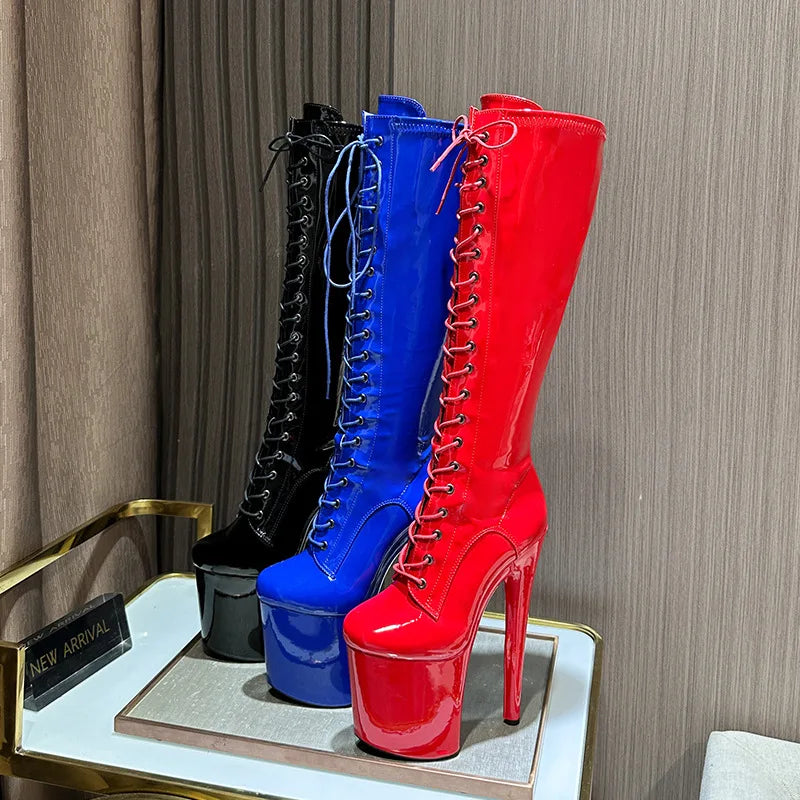 Sexy Red Boots 20CM Thick Sole - Sexy Catwalk Shoes