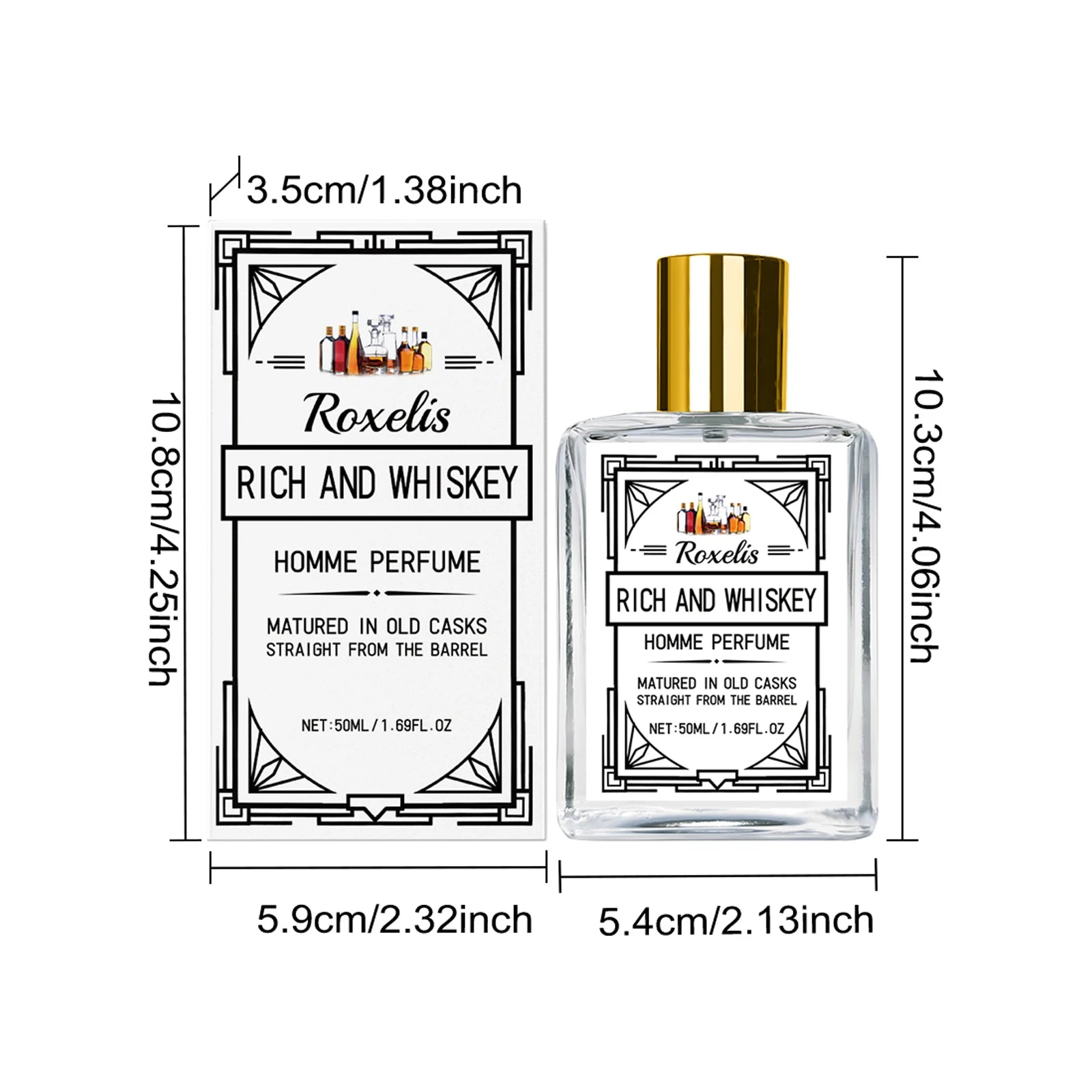 Nước hoa nam Roxelis Whisky hương thơm nam tính, lâu - Daisan Mart