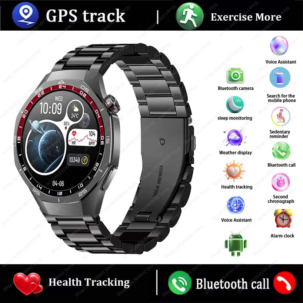 Đồng Hồ Thông Minh 2025 AMOLED GPS Chống Nước Nam
