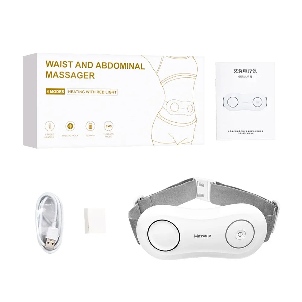 Waist Massage Belt, Lumbar Pain Relief, Hot and Cold Menstrual Pain Relief