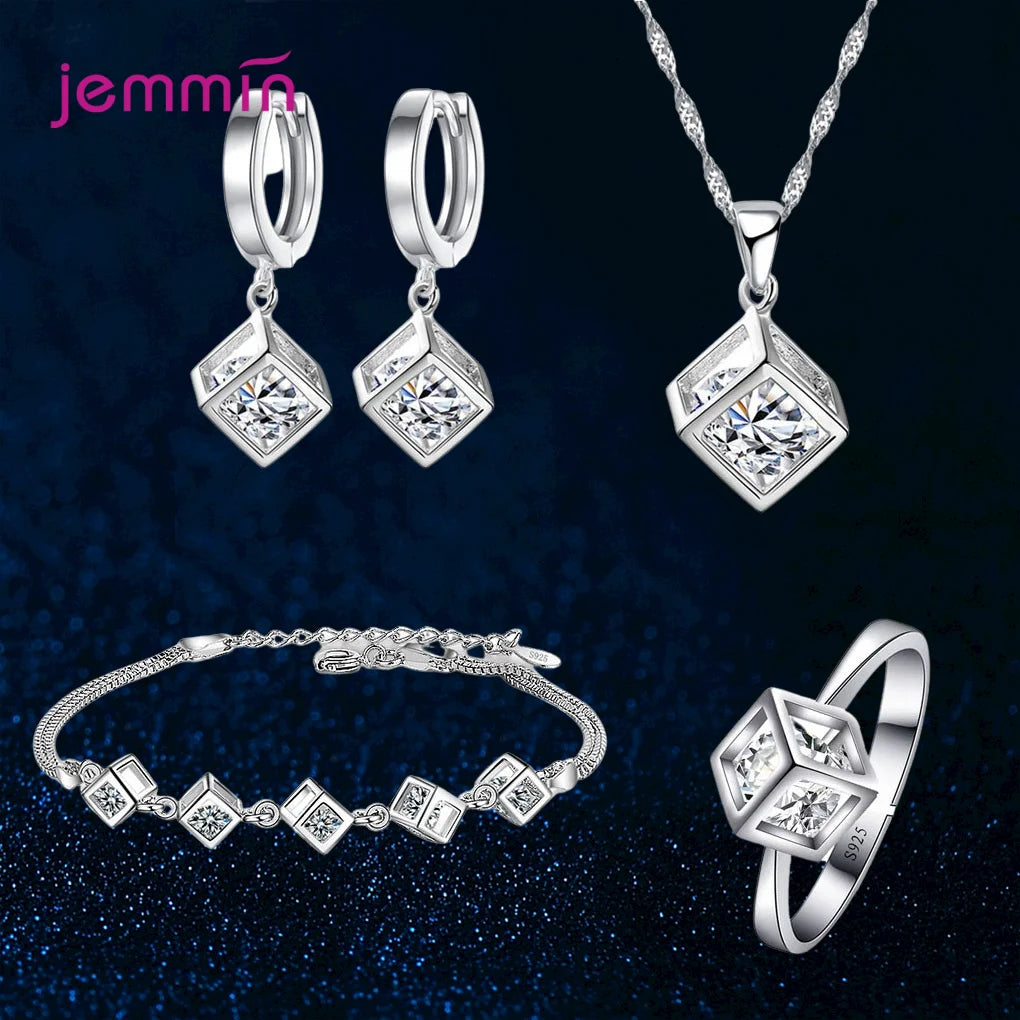 Elegant 925 Silver Jewelry Set for Engagement Party